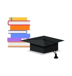 Stack of Books and Square Academic Cap Stack of Books and Square Academic Cap vector image
