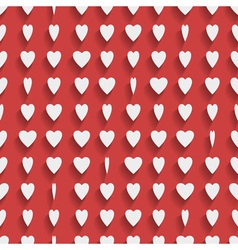 Seamless red background with paper hearts vector image