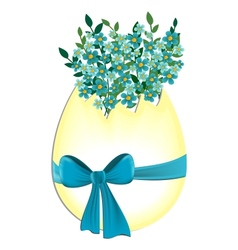 Egg with myosotis flowers vector image