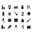 Black Make-up and cosmetics icons Black Make-up and cosmetics icons vector image