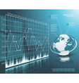 Blue globe on the digital technology background vector image
