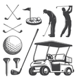 Set of vintage golf elements vector image