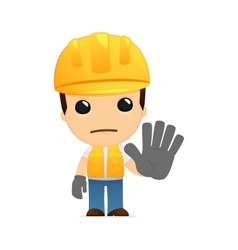 Funny cartoon builder vector image