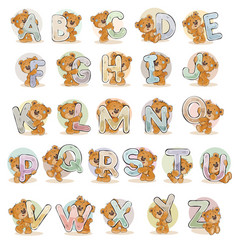 Set letters of the english alphabet with vector image