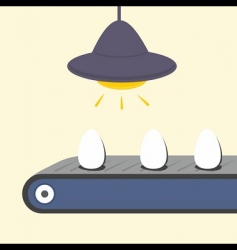Conveyor with egg vector image