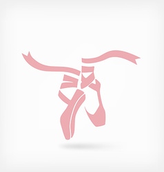 Pink ballet pointes dance studio symbol Pink ballet pointes dance studio symbol vector image