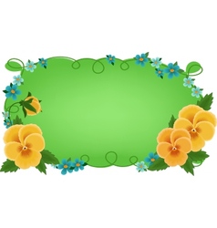 Banner or greetings card with pansies vector image