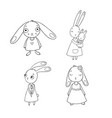 A set of cute cartoon bunny girls beautiful A set of cute cartoon bunny girls beautiful vector image