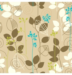 Retro fall leaves seamless pattern vector image