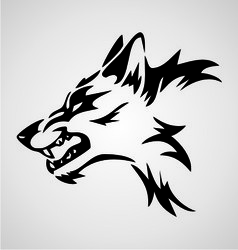 Angry Wolf Tribal vector image