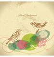 Retro floral background with bird vector image