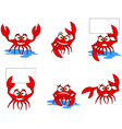 Funny red crabs cartoon collection vector image