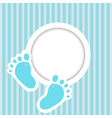 Blue card with baby feet vector image