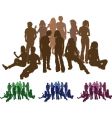 Friends silhouettes vector image