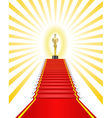 Golden statue red carpet vector image