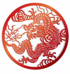 Dragon cut of chinese style vector image
