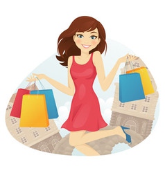 Shopping girl vector image