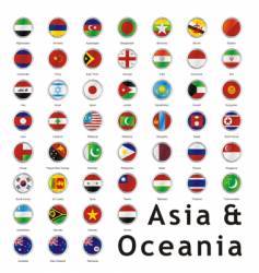 Asia round flags vector image