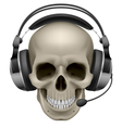 Skull with headphones vector image