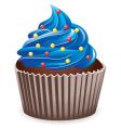 Blue cupcake vector image