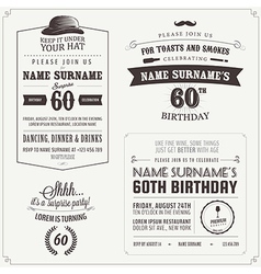 Set of adult birthday invitation design elements vector image