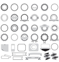Set of sale badges labels and stickers in gray vector image