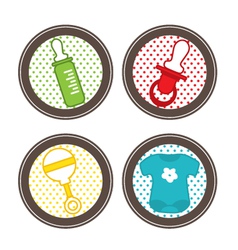 Baby stickers collection vector image