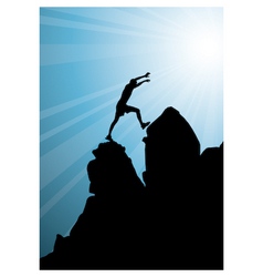 Climbing on top of mountain Climbing on top of mountain vector image