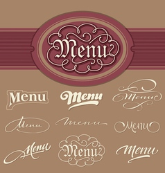 Menu headlines vector image