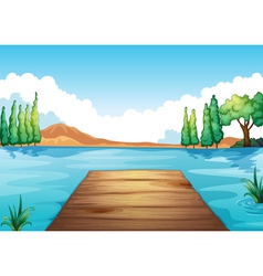 Water and bench vector image