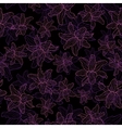 Floral pattern Lily on a black background vector image