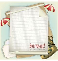 Vintage travel postcard vector image