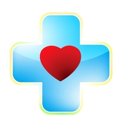 Heart medical cross EPS 8 vector image