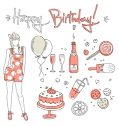 Birthday girl vector image