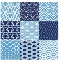 Seamless ocean wave pattern vector image