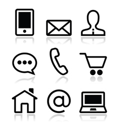 Contact web icons set vector image