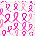 Breast cancer awareness pink ribbons seamless vector image