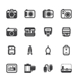 Camera Icons and Camera Accessories Icons vector image
