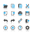 Application toolbar icons reflection vector image