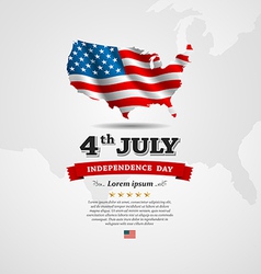 American Flag map for Independence Day vector image