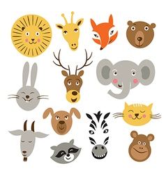 Animal faces vector image