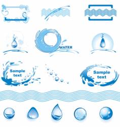 Set of water design elements vector image