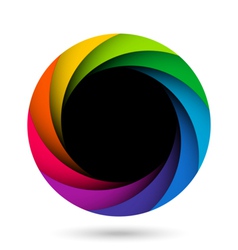 Colorful camera shutter aperture vector image