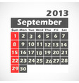 Calendar 2013 September vector image