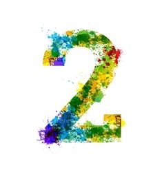 Color Paint Splashes Gradient Font Symbols vector image