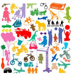 Children and toys vector image