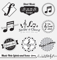 Music Note Labels and Icons vector image