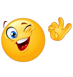 Winking emoticon vector image