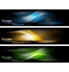 Abstract glowing banners collection vector image