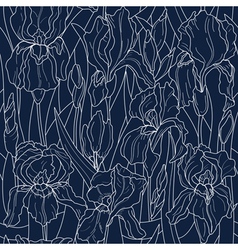 Seamless pattern with irises vector image